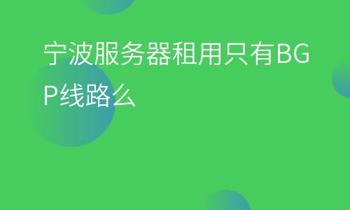 寧波網(wǎng)通_寧波服務(wù)器租用只有BGP線路么  寧波網(wǎng)通