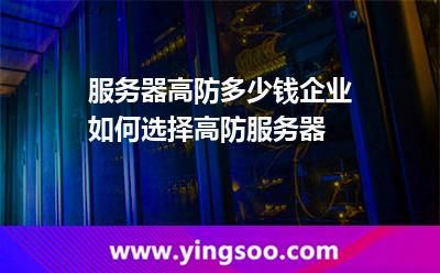 服務(wù)器高防多少錢企業(yè)如何選擇高防服務(wù)器 服務(wù)器高防多少錢企業(yè)如何選擇高防服務(wù)器