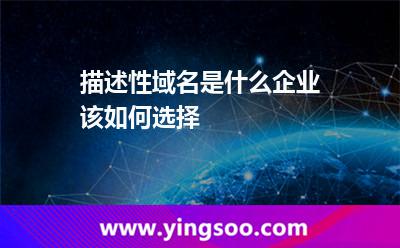 描述性域名是什么?企業(yè)該如何選擇? 描述性域名是什么?企業(yè)該如何選擇?