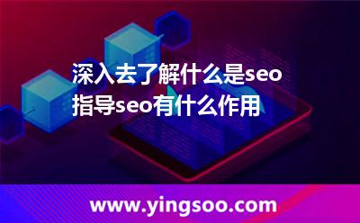 深入去了解什么是seo指導(dǎo)，seo有什么作用
