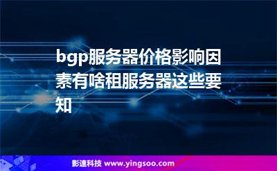 bgp服務(wù)器價格影響因素有啥租服務(wù)器這些要知 bgp服務(wù)器價格影響因素有啥租服務(wù)器這些要知