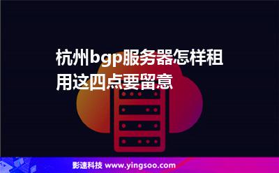 杭州bgp服務器怎樣租用這四點要留意