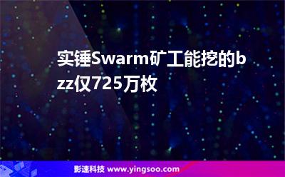 實錘Swarm礦工能挖的bzz僅725萬枚 實錘Swarm礦工能挖的bzz僅725萬枚
