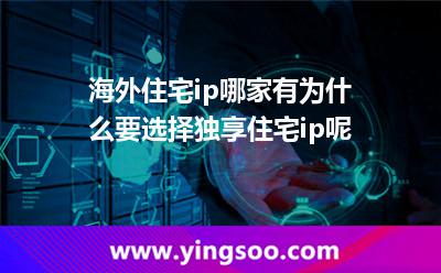 海外住宅ip哪家有?為什么要選擇獨享住宅ip呢?