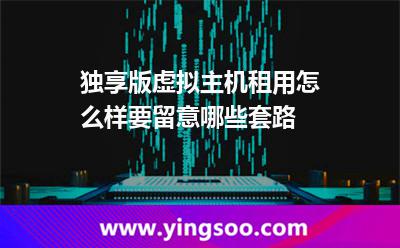 獨享版虛擬主機租用怎么樣，要留意哪些套路