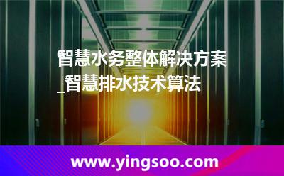 水務(wù)_智慧水務(wù)整體解決方案_智慧排水技術(shù)算法 水務(wù)