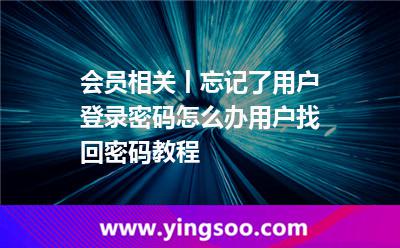 會員相關丨忘記了用戶登錄密碼怎么辦?用戶找回密碼教程 會員相關丨忘記了用戶登錄密碼怎么辦?用戶找回密碼教程
